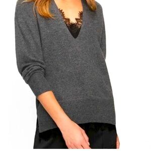 Magaschoni Casmere Sweater With Lace Details Size Medium